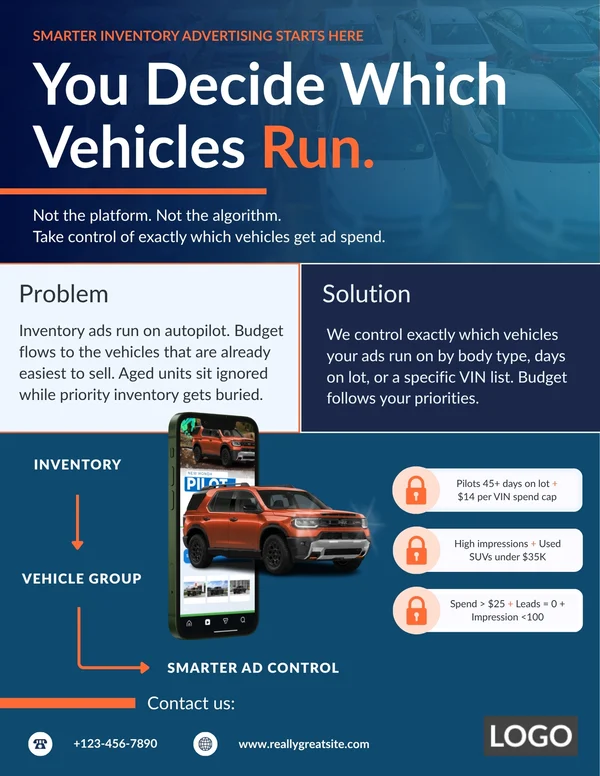 Preview of the editable Sell Meta VIN Control to Dealers asset