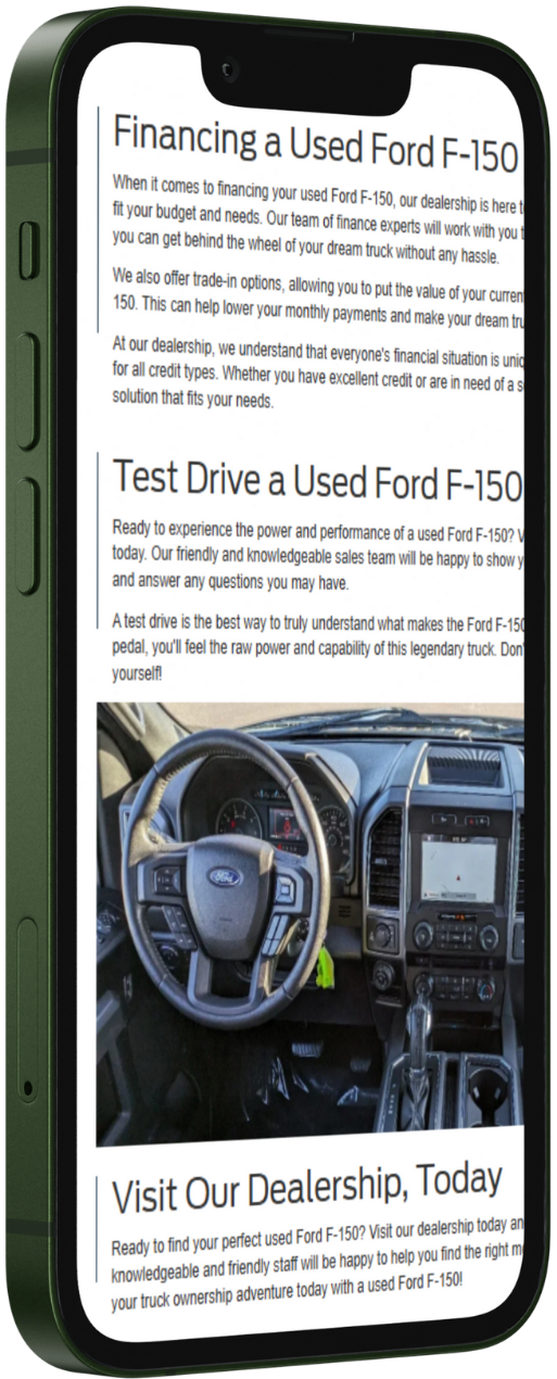 Optimized Vehicle Inventory Pages for Car Dealer SEO