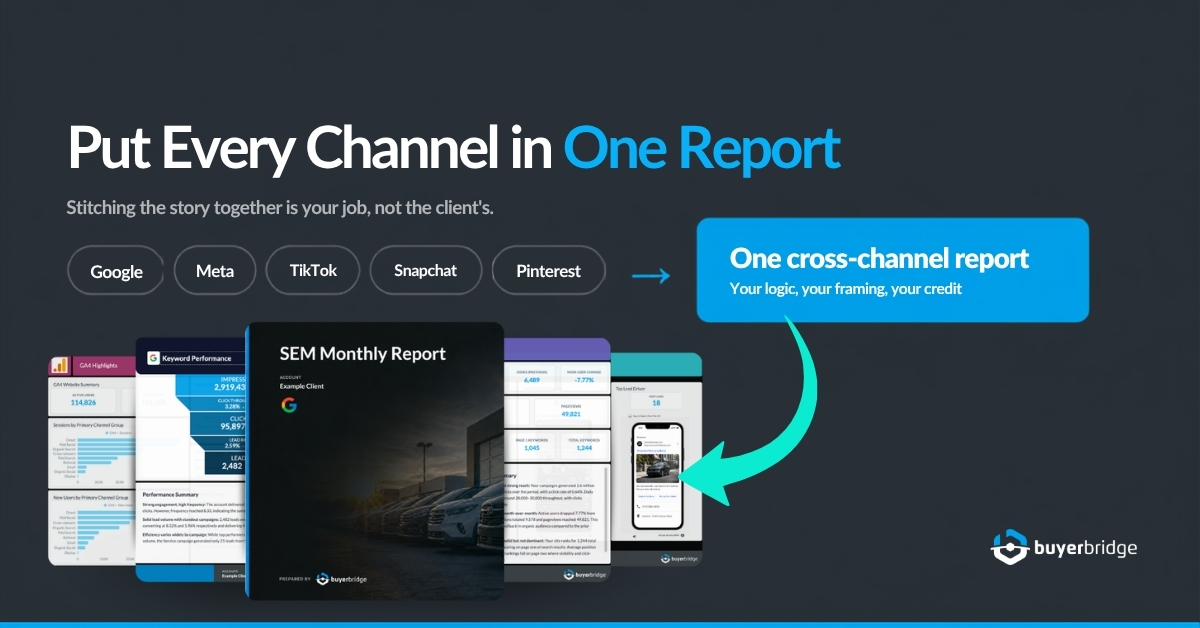 Put every channel in one agency client report | BuyerBridge