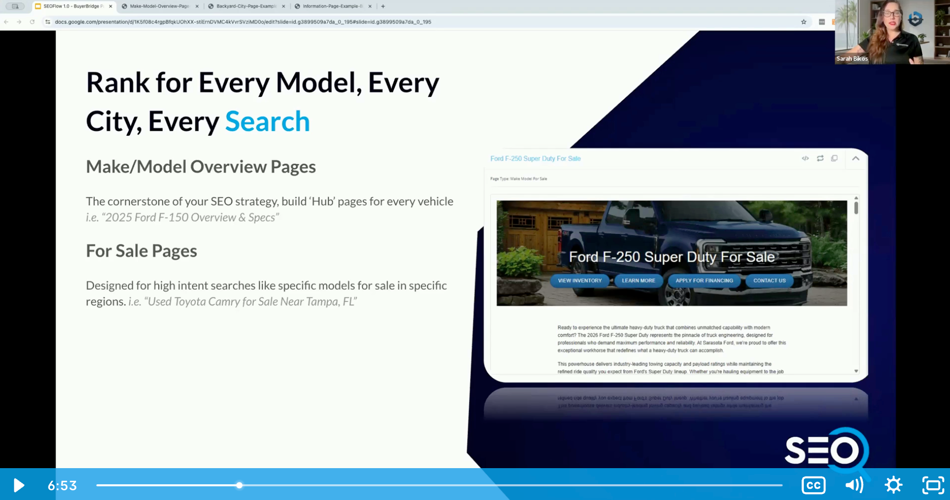 Cover of the October 2025 BuyerBridge Partner Webinar on SEO Flow