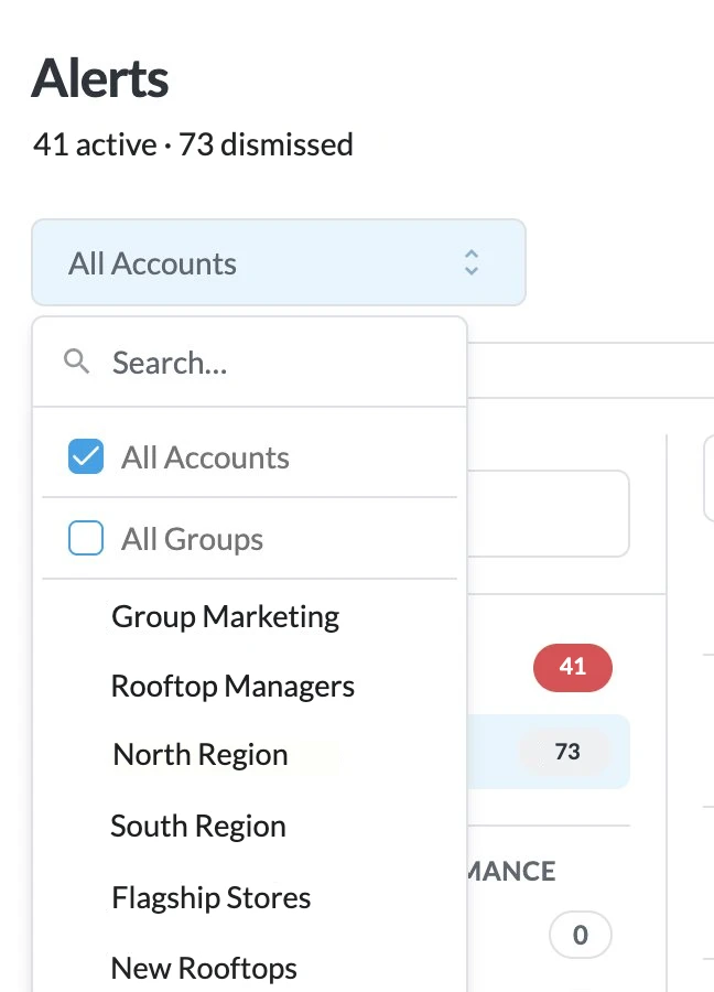 BuyerBridge alerts filtered by user group
