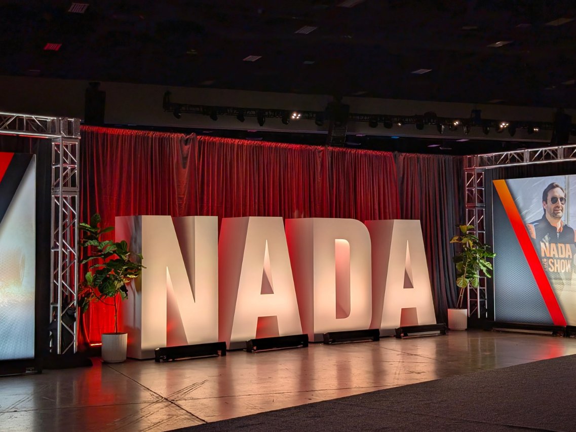 NADA letters on stage at the NADA Show